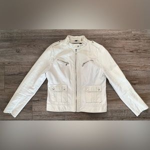 Nordstrom Guess White Faux Leather Jacket - size XL